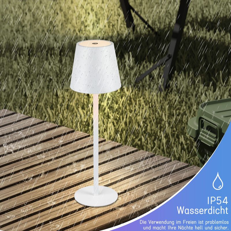 Glitzerlife Nachttischlampe Akku Tischlampe Led - Weiß Kabellos 2er Set 6 FarbenRGB Touch Dimmbar Tischleuchte Aufladbar Akkulampe Batterie USB Akkuleuchte_voghion.com