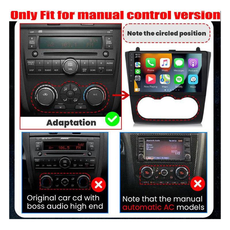 Aplicabil pentru Nissan Teana 2008 Navigator Teana Altima Nord American Carplay Display_voghion.com