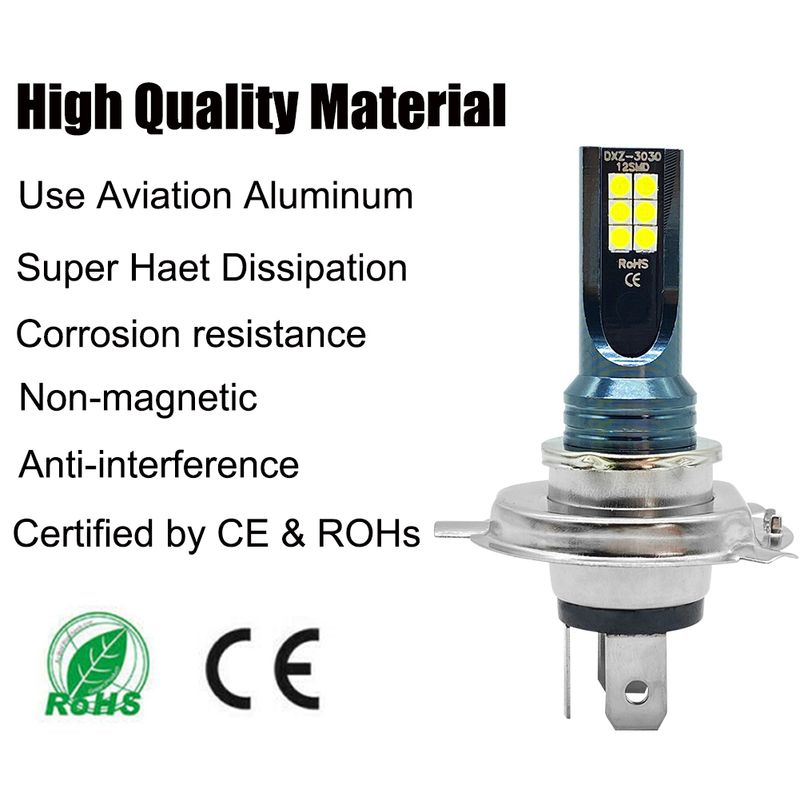 2 adet H4 H7 LED Far H11 H8 H9 H10 H1 H3 Araba Sis Ampulleri 9005 9006 Otomatik Sürüş Koşu Lambaları 12000LM 80 W 12 V_voghion.com