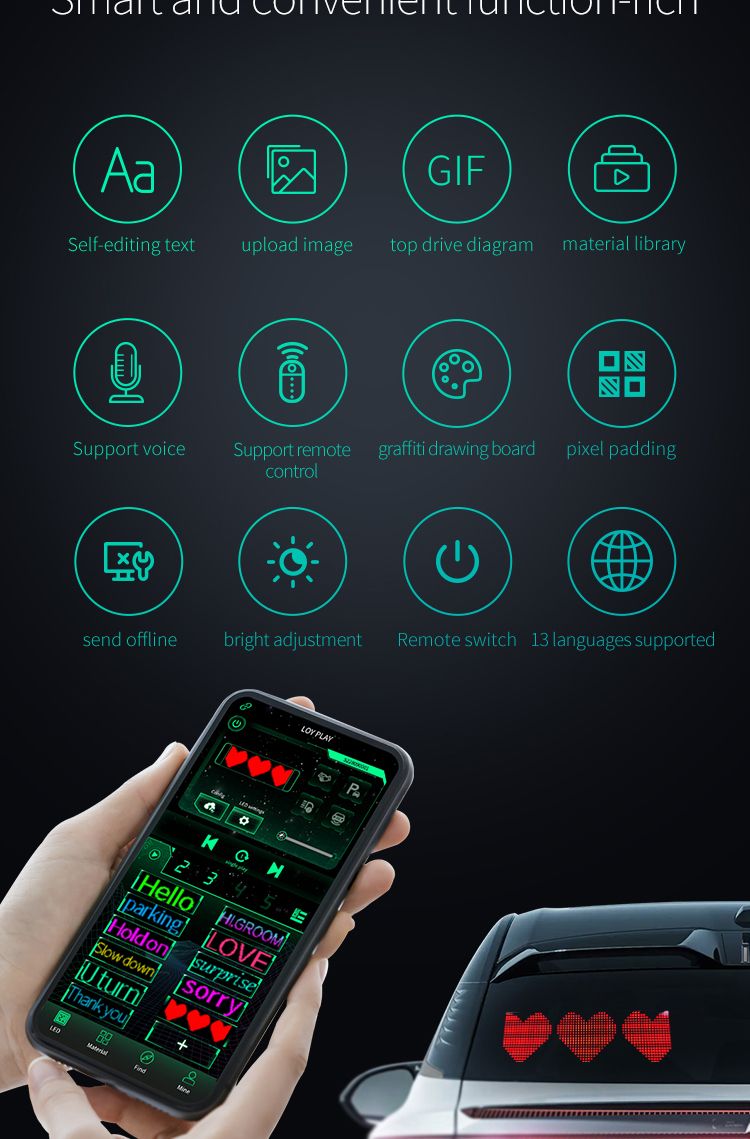1 pz flessibile Smart LED Display Matrix Pixel Panel Demon Eyes fai da te modello programmabile telecomando / APP di controllo per auto_voghion.com