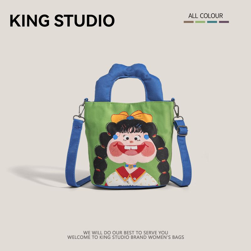 Illustrazione Design Secchiello Per Donne 2025 Nuova Tendenza Borsa Tote in Tela Carina Divertente Borsa a Tracolla Brutta e Carina_voghion.com