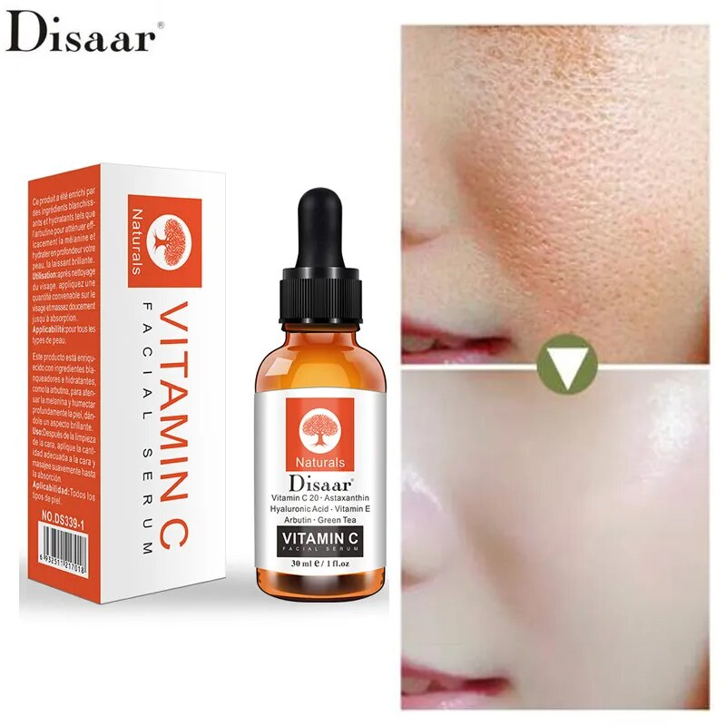Disaar 30ml C Vitamini Yüz Serumu Yaşlanma Karşıtı Nemlendirici Gelişmiş Formül Hyaluronik Asit Orbital Bölgedeki Çizgileri Azaltır_voghion.com