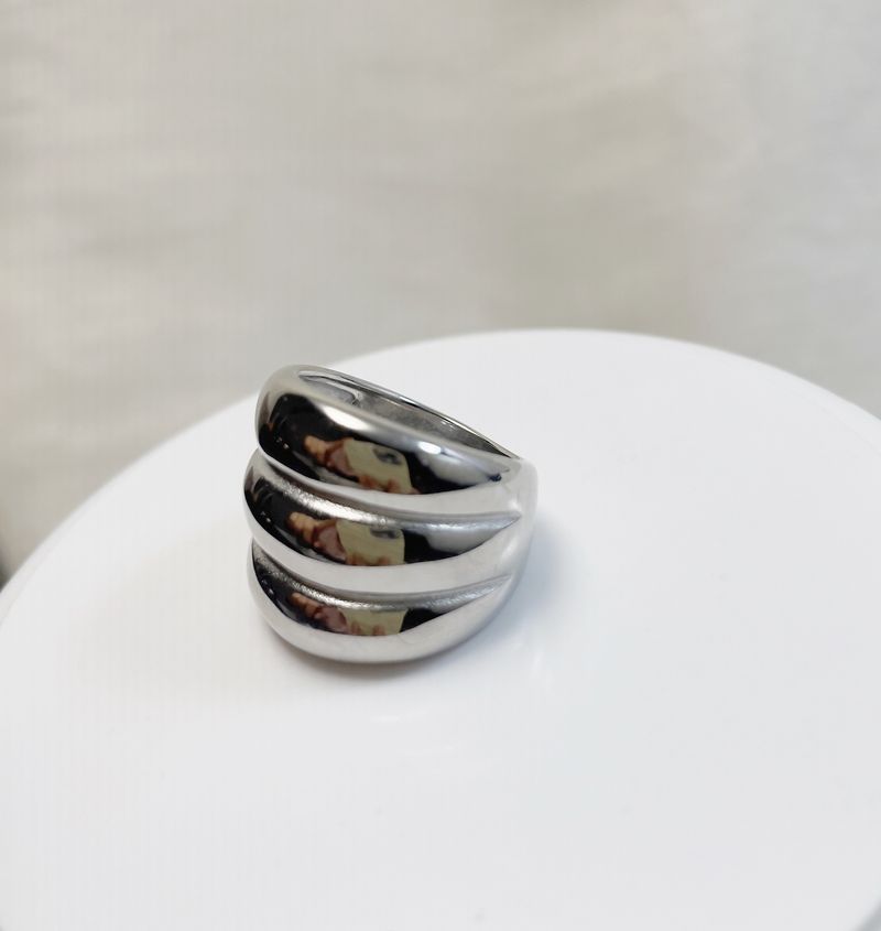 Anello in acciaio inossidabile a tre strati per coppia, da donna, resistente allo sbiadimento, di nicchia_voghion.com