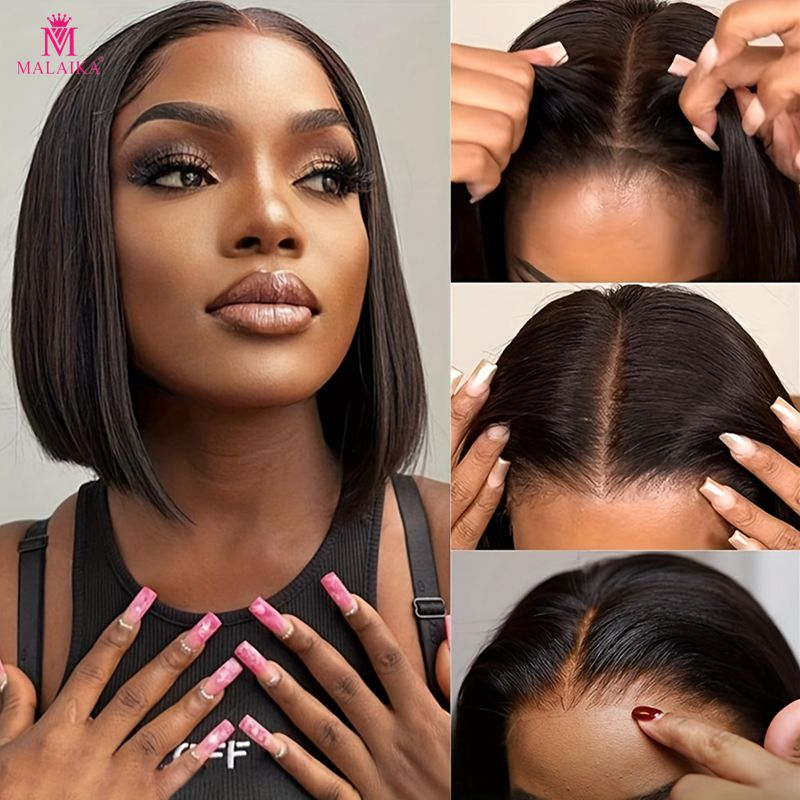 Bob peruca de cabelo humano 13x4 peruca frontal do laço 10 Polegada bob perucas para o cabelo humano feminino 180% densidade bob perucas dianteiras do laço cabelo humano_voghion.com