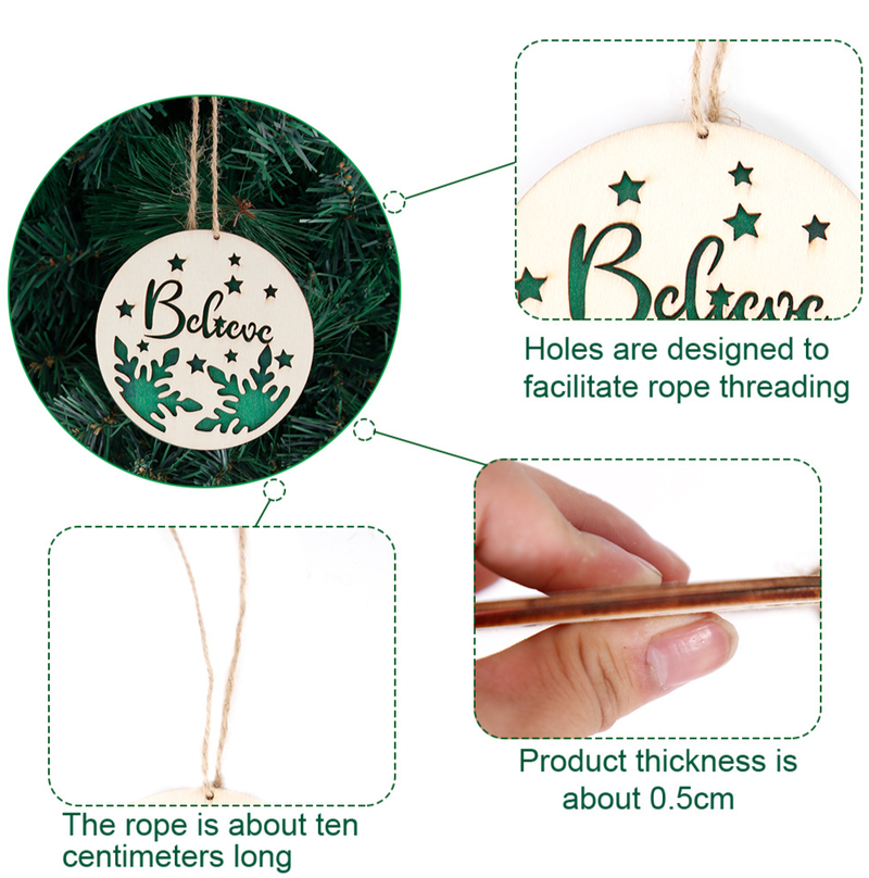 Ciondolo per targa in legno per porta di Natale Decorazione per interni Decorazione per feste Decorazioni natalizie Ornamento da appendere con piatto in legno_voghion.com