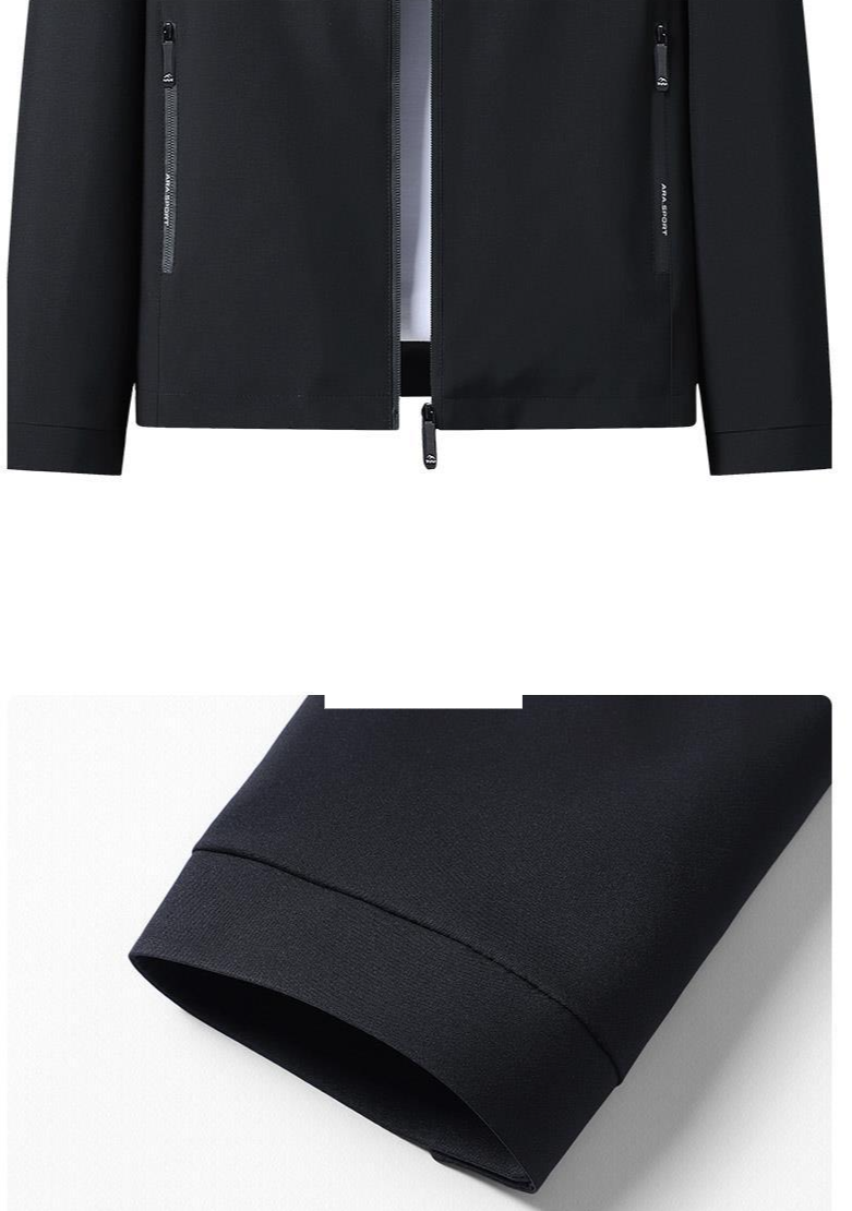 Herrenbekleidung Hersteller Frühling und Herbst neue mittlere und ältere dünne Mantel Revers einfarbig Reißverschluss Herrenjacke einteilig Dropshipping_voghion.com