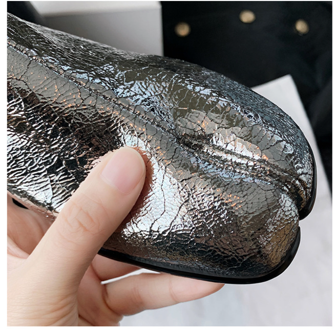 Damenschuhe Frühling und Sommer Neue flache Sohlen Flacher Mund Faule Einfuß Schweinehuf Split Toe Schuhe Damen Echtes Leder_voghion.com