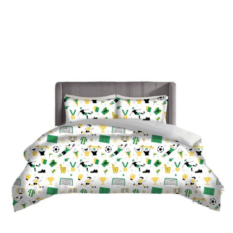 Fußball-Bettwäscheset mit Digitaldruck – Gebürsteter Poly-Baumwoll-Stoff – 14 Größen (90 x 90 cm bis 260 x 220 cm)_voghion.com