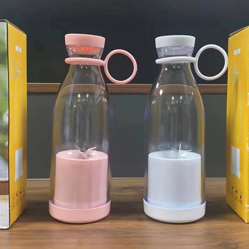 Portable USB Rechargeable Juicer Bottle With 6-Blade & 4-Blade Options - 380ml Travel-Friendly Blender For Smoothies, Shakes & Fresh Juice_voghion.com