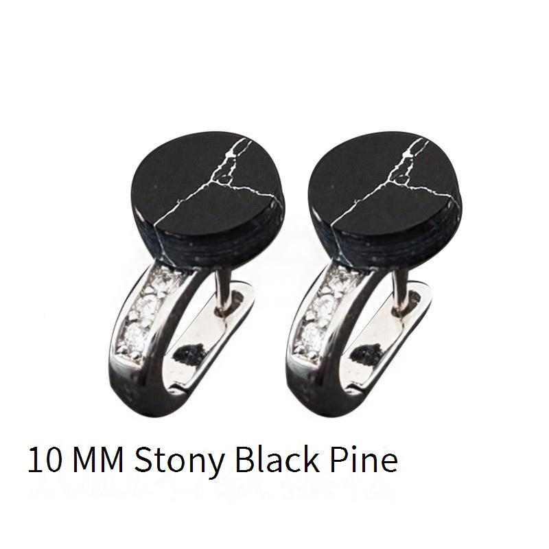 Orecchini in argento 925 per uomo e donna, orecchini a bottone neri con perno ipoallergenico, orecchino singolo punk per lobi forati, stile minimalista e audace_voghion.com