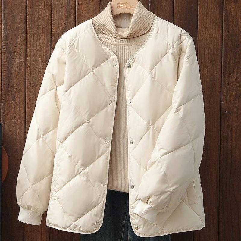 Cropped Quilted Puffer Vest – Korean Oversized Winter Coat (Lightweight, 4 Sizes, Petite-Friendly)_voghion.com