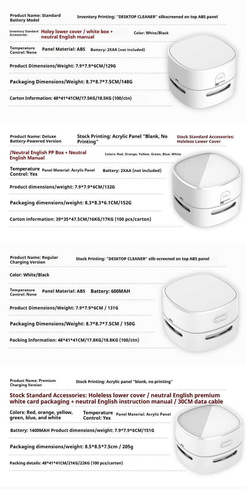 Mini-Handstaubsauger – kabellos über USB wiederaufladbar, 10 KPA Saugleistung, geräuscharm (46–70 dB), Staubreiniger für mehrere Oberflächen_voghion.com