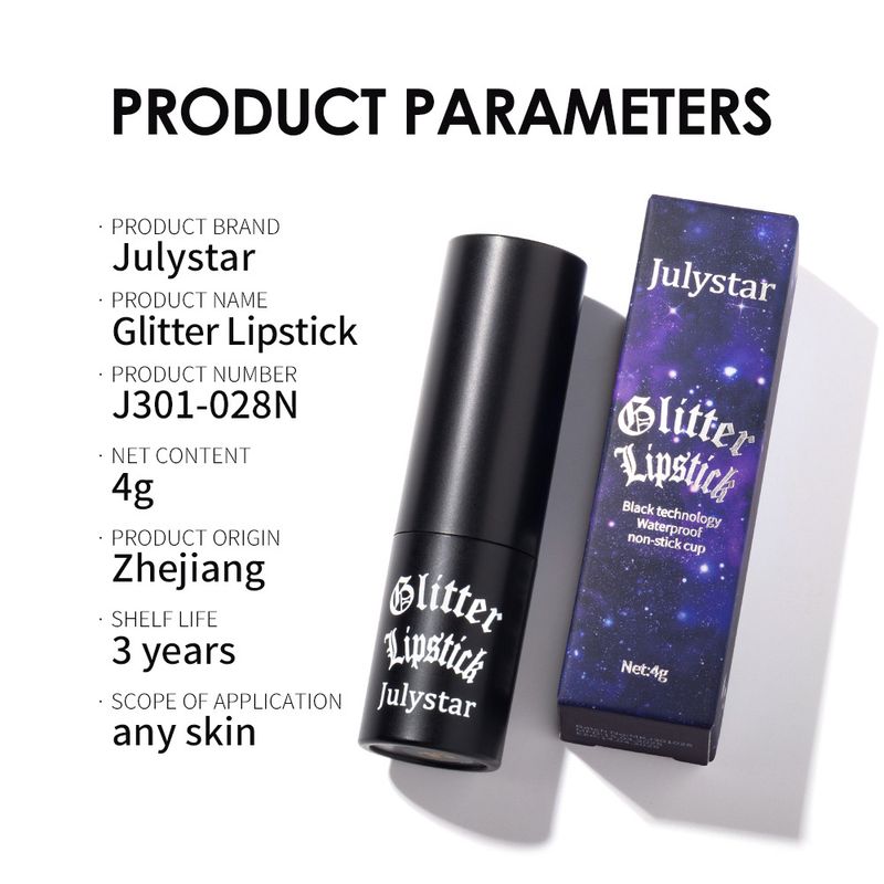 12-color Sparkling Starry Sky Diamond Lipstick, Finely Engraved Sparkling And Lustrous Lip Balm_voghion.com