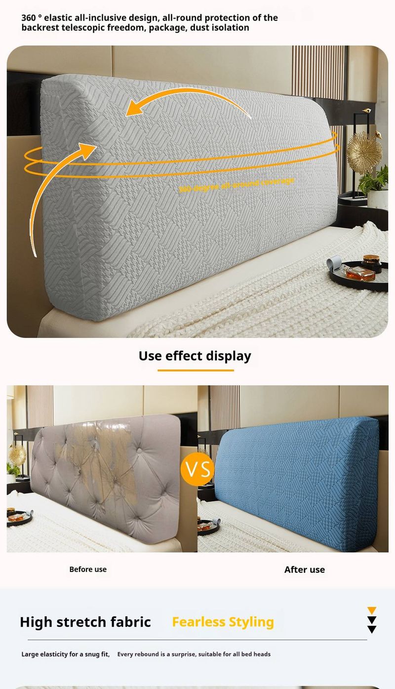 Capa de cabeceira moderna em jacquard – Capa protetora de poliéster 300GSM à prova de poeira para camas de 2,2m, respirável e resistente a rugas (design de botão de salgueiro em 6 cores)_voghion.com