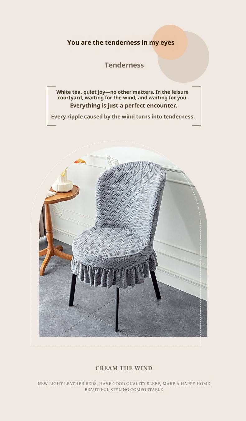 Stretchable Diamond-Pattern Chair Cover - Non-Slip Polyester Fabric, Modern Design For Dining & Office Chairs, 9 Trendy Colors_voghion.com