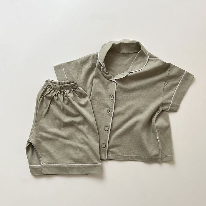 2024 Abbigliamento per bambini danesi per la casa Tuta casual per genitori e figli Tuta estiva con aria condizionata Pigiama in cotone per bambini_voghion.com