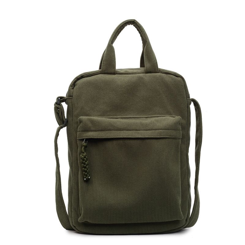 Borsa a tracolla grande capacità per laptop, in velluto a coste, stile coreano, casual e semplice, 2025, per donna_voghion.com
