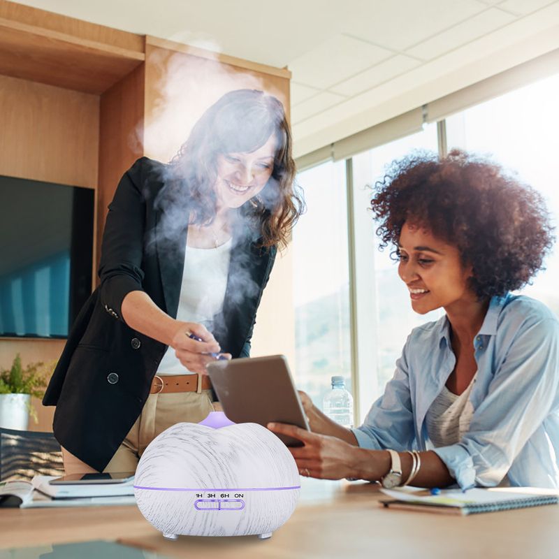 Aroma Diffuser Ultrasonic Humidifier 400ml Office Desk Aromatherapy Atomizer Colorful Wood Grain Aromatherapy Machine_voghion.com