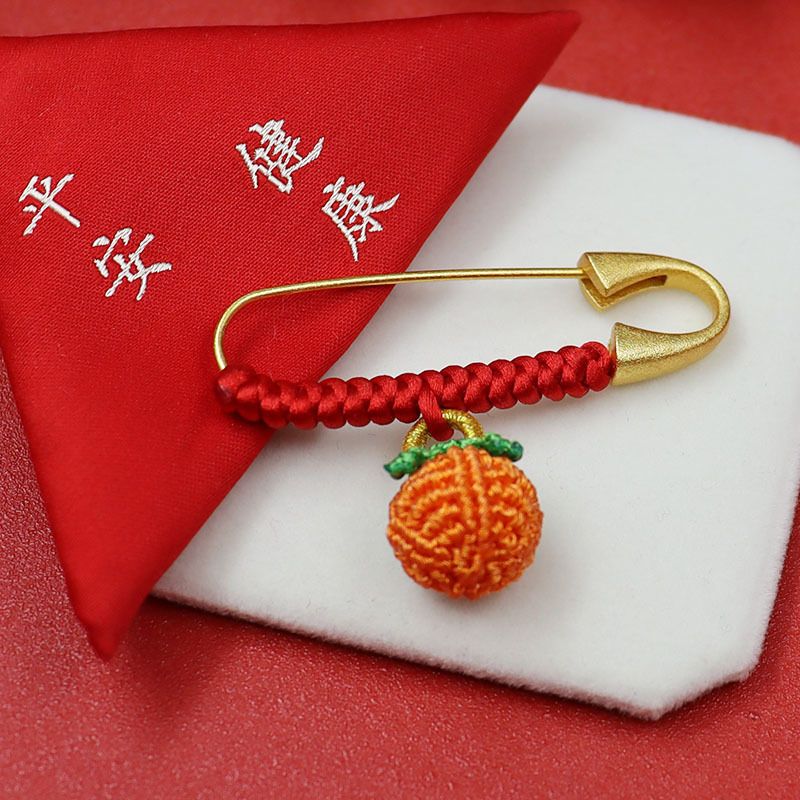 Persimmon Baby Pin Pregnant Women And Babies, Safe Pendant For Outings, Ancient Method Sand Gold Handmade Red Rope_voghion.com
