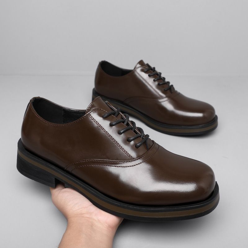Cleanfit Höhe erhöhender Stil Modischer Herren British Derby Vielseitiger Business Formal Casual Square Toe Leder_voghion.com