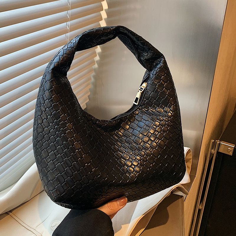 Borsa a tracolla in tessuto intrecciato di alta qualità, autunno inverno 2024, nuova per le donne, con texture di nicchia_voghion.com