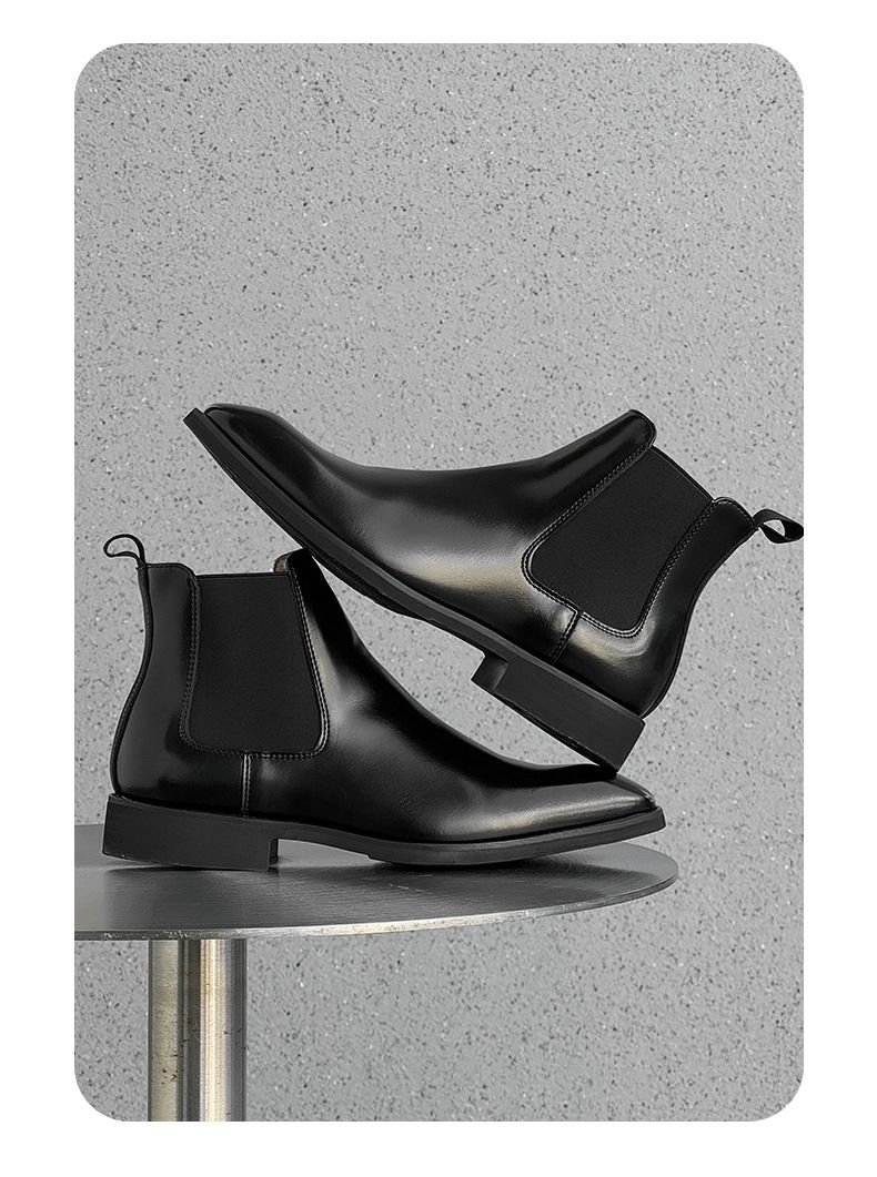 Retro Handgemachte Spitzschuhe Gentleman Chelsea Boots Herrenschuhe Lässige Kurze Stiefel Polierte Martin Boots_voghion.com