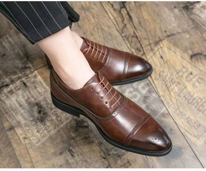 Cot Performance Oxford Herren Rote Sohle Fahion Buine Casual Party Bankett Täglich Retro Geschnitzt Schnürschuh Brogue Dre_voghion.com
