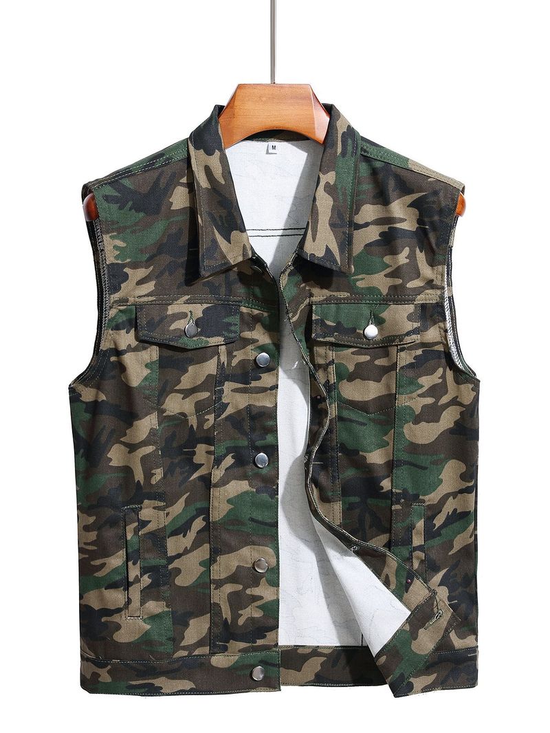 Men's Clothing New Style Trendy Fashion Denim Vest Simple And Versatile Casual Denim Jacket_voghion.com