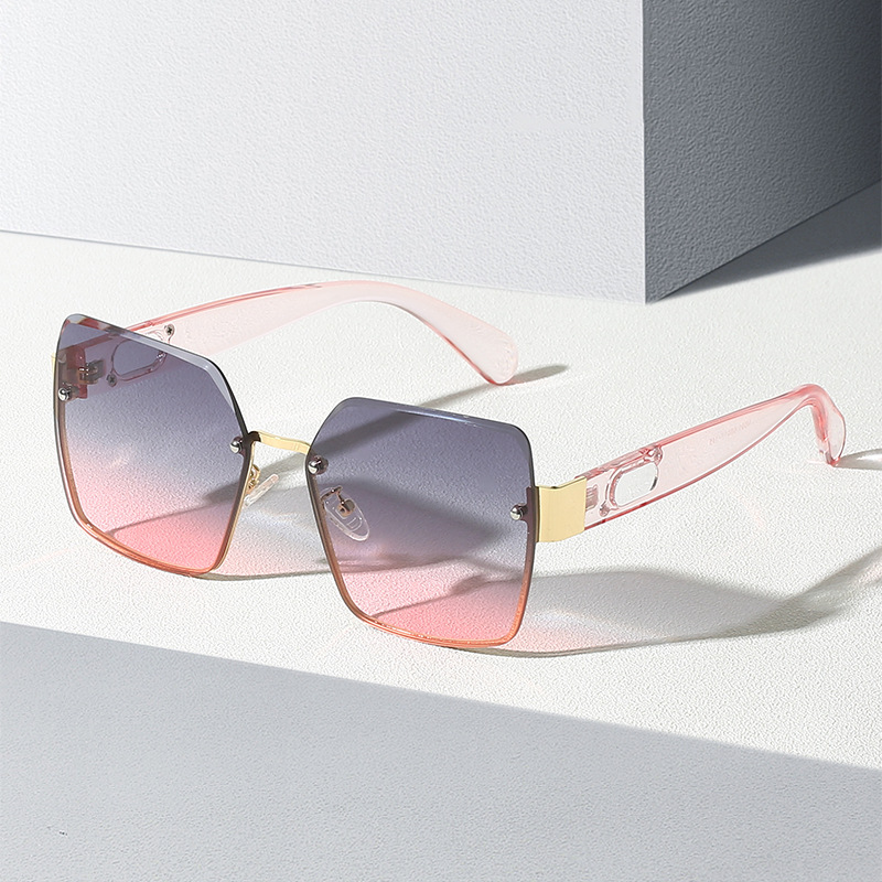 New generous frame Sunglasses Fashion frameless women's sunglasses Trend Versatile sun visors M591_voghion.com