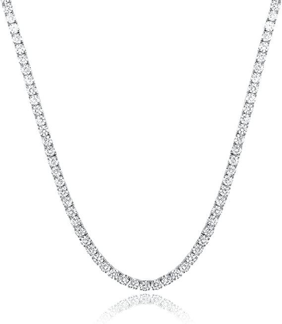 Männerschmuck K Wäissgold Vergoldet 4 Klauen 2mm3mm4mm5mm6mm Zirkon Tennis Halskette Halskette Moud_voghion.com