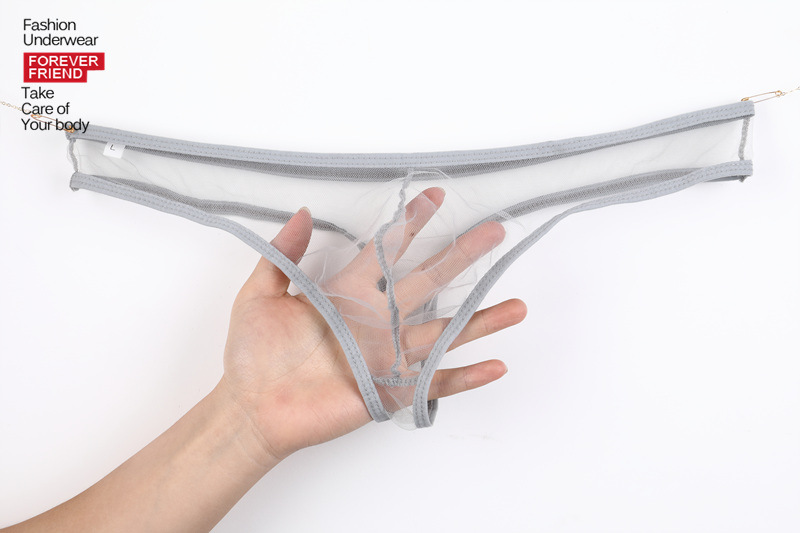 Intimo da uomo in rete che modella la prospettiva pantaloni da uomo a vita bassa borsa di grandi dimensioni trench perizoma intimo da uomo_voghion.com