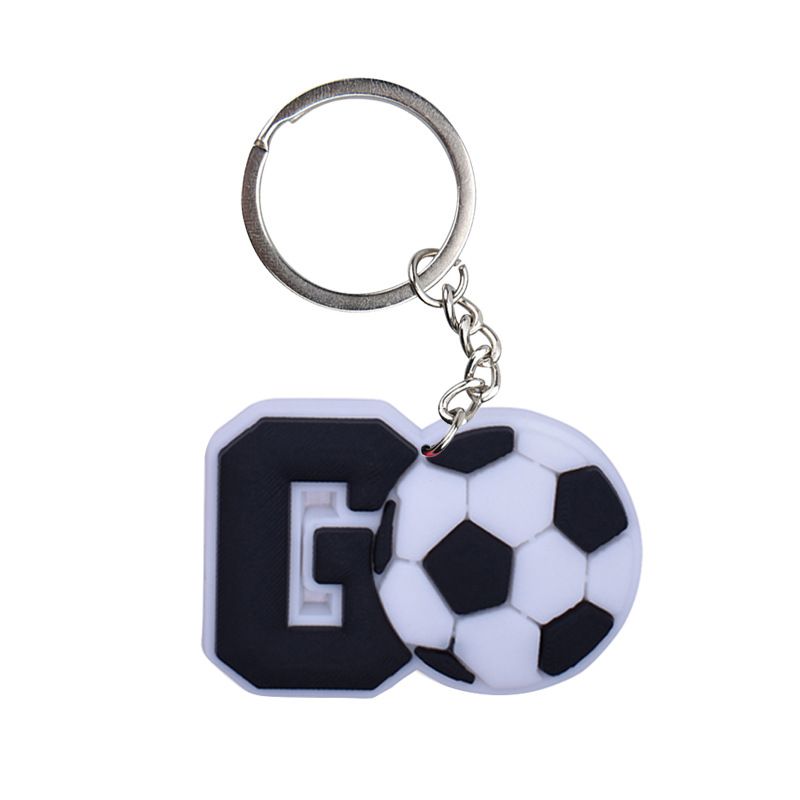 Portachiavi con ciondolo a forma di pallone da calcio, fibbia decorativa fai da te con adesivo morbido in PVC, ciondolo per zaino_voghion.com