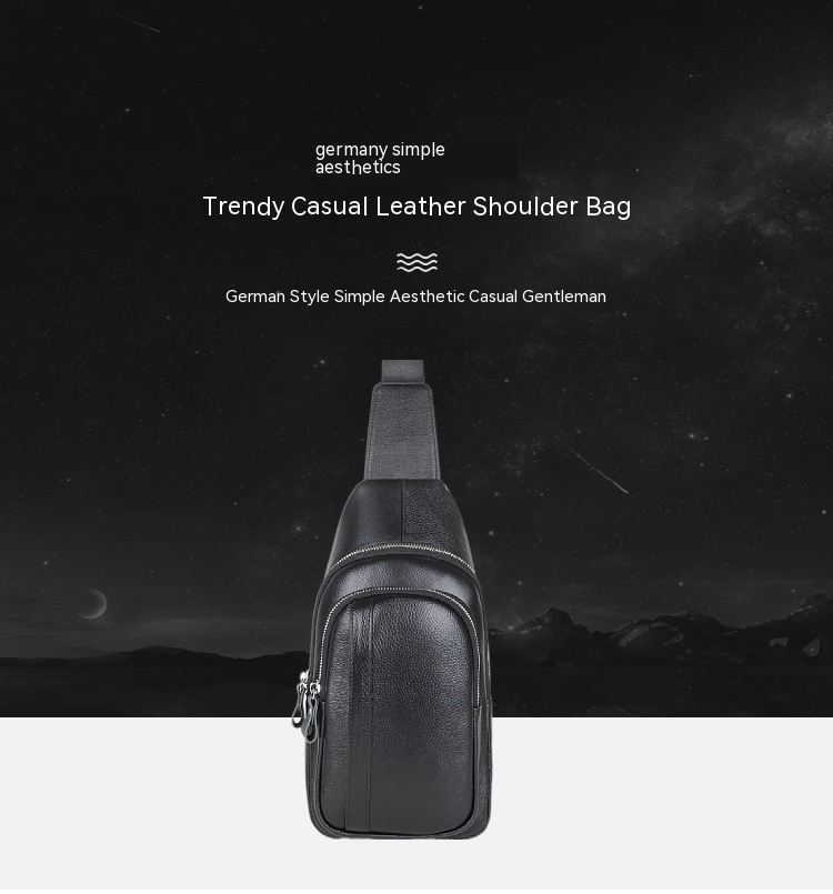 Il primo strato di borsa da petto da uomo in pelle di vacchetta, borsa a tracolla alla moda coreana, borsa a tracolla, borsa da lavoro alla moda, borsa casual per studenti_voghion.com