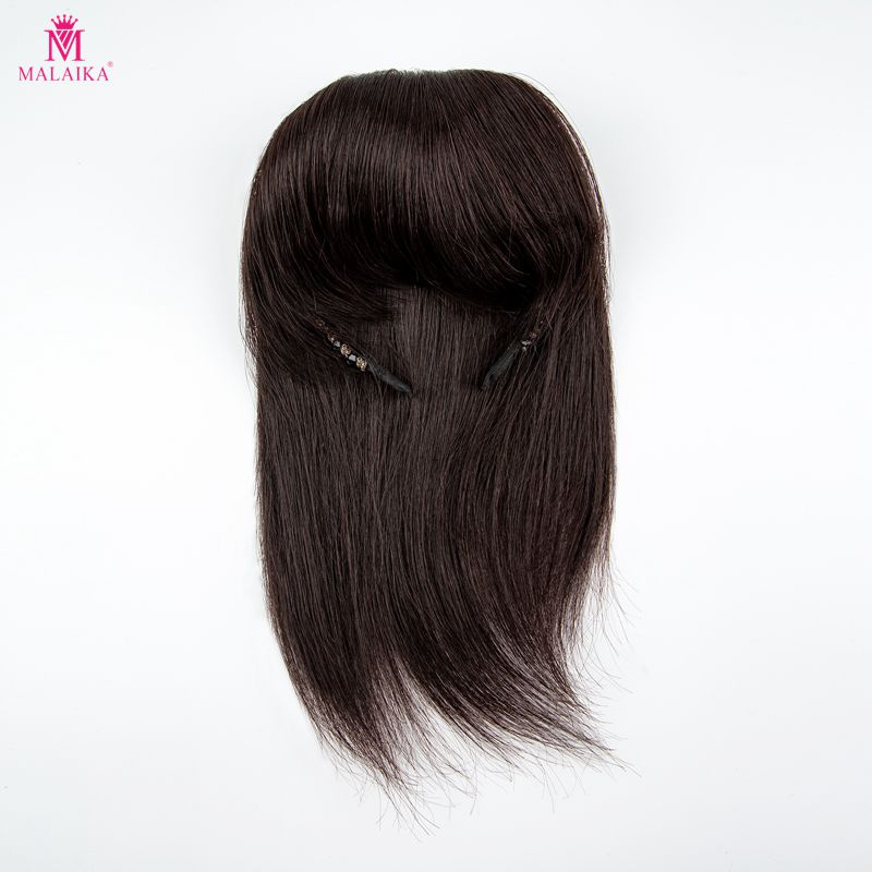 Topper per capelli umani con frangia da donna Clip in frangia con fascia parrucchino dritto per capelli diradati chignon marrone e nero_voghion.com