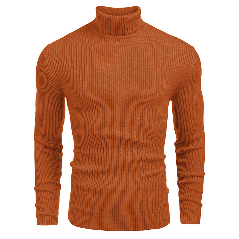 Light luxury original men's winter solid-coloured leisure high neck long-sleeved knitted bottoming shirt hot models_voghion.com