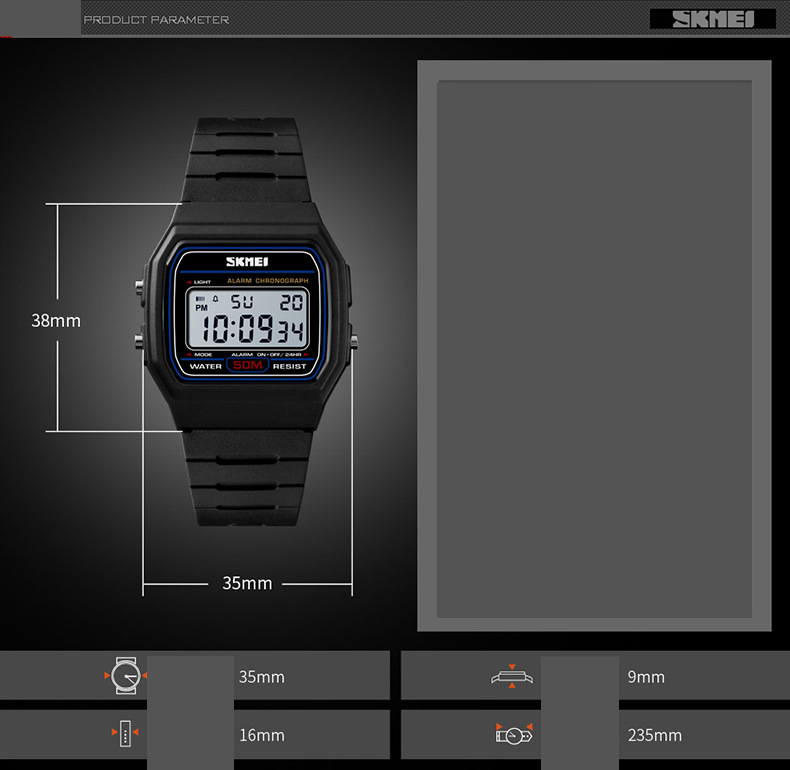 Fashion trend student electronic watch small square watch men's multi-function outdoor sports watch_voghion.com