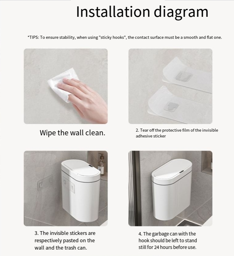 Papelera de inducción totalmente automática para el hogar, sala de estar, dormitorio, baño, espacio, papelera inteligente_voghion.com