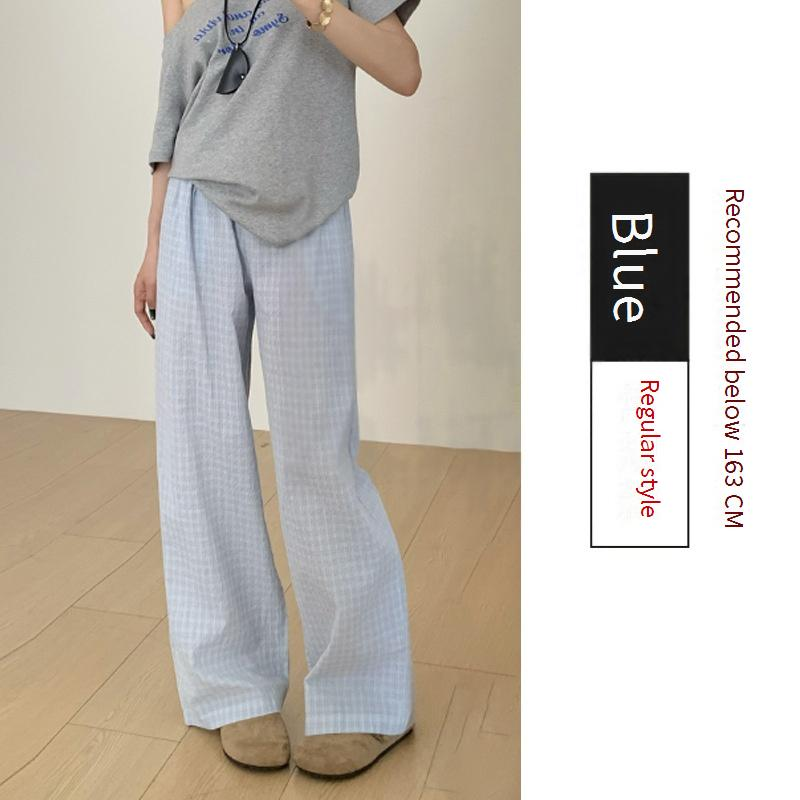 Lazy Style High Waist Wide Leg Pants Damen Sommer - Fließende Loungehose mit geradem Bein und elastischer Taille, lässige Palazzo-Hose_voghion.com