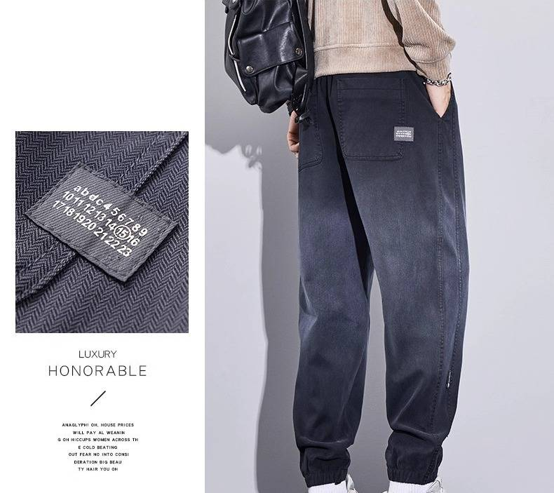 Pantalon de jogging décontracté pour homme avec doublure polaire, poignets élastiques, design multi-poches, mélange de coton confortable pour l'automne et l'hiver_voghion.com