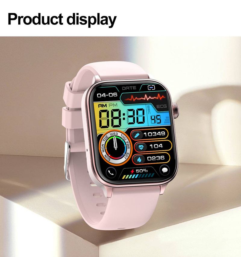 Smartwatch With ECG & Non-Invasive Blood Glucose Monitoring, Bluetooth Calling, 14-Day Battery, Blood Oxygen Tracking, IOS Compatible_voghion.com