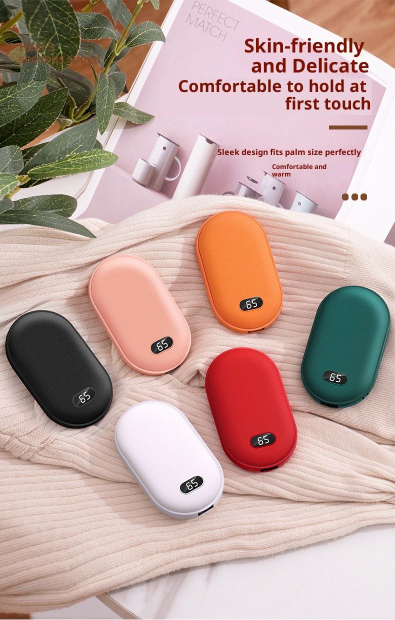 Digital Display Hand Warmer – USB Rechargeable Portable Heating Pad With Aluminum Heat Diffusion, 3-6H Battery Life_voghion.com