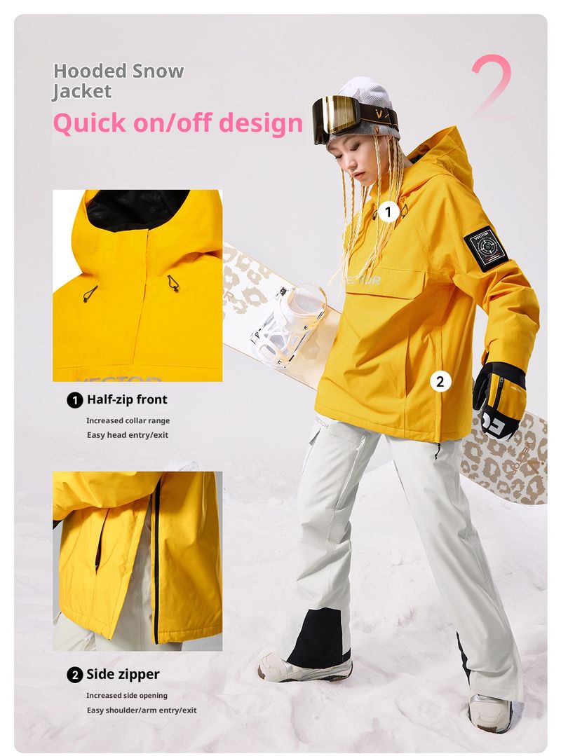 Unisex-Ski-Hoodie-Jacke – Wasserdichter und winddichter Pullover für Snowboarden und Skifahren – Thermofüllung aus Polyester – Größen S-XXL_voghion.com