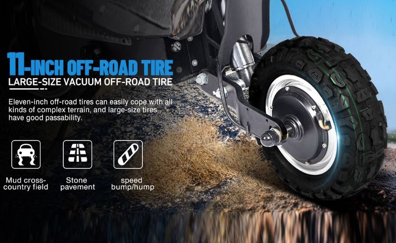 WHOSU Electric Scooter Adults, 6000W Dual Motor Up To 50 Mph, 62 Miles Range, 4 Braking System, 11'Off-Road Folding E-Scooter For Adults, Portable E-Scooter_voghion.com