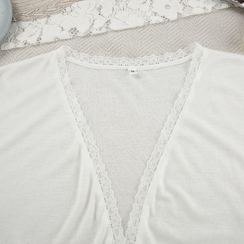 Pigiama semplice e comodo da donna, estivo e autunnale, con spalline sottili, a maniche lunghe, set da salotto_voghion.com