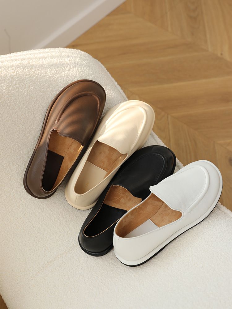 Neue Sommerwolke runder Kopf Tasche Fuß ein Slip-on weiche wachsartige Slipper_voghion.com