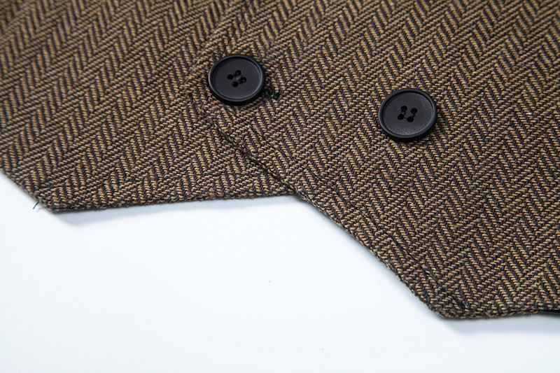 Vīriešu tvīda uzvalka veste, retro atloka, divrindu veste, tāda pati kā Šelbija_voghion.com