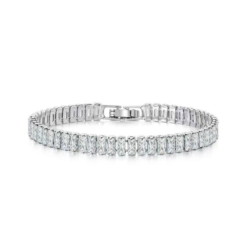 Trendy Round Zircon Bracelet Single Row Full Diamond Tennis Chain Hip Hop Jewelry_voghion.com