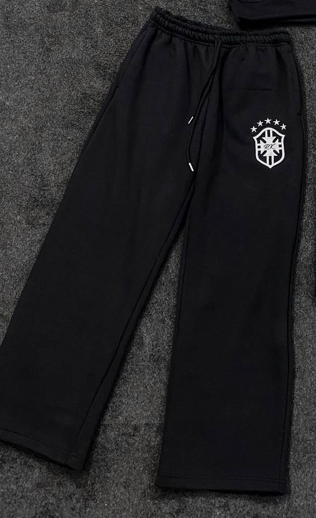 Unisexowy komplet z kapturem i spodniami dresowymi w geometryczny wzór – oversize'owy, uliczny, z opadającymi ramionami (czarny/szary/różowy/niebieski, S-XL)_voghion.com