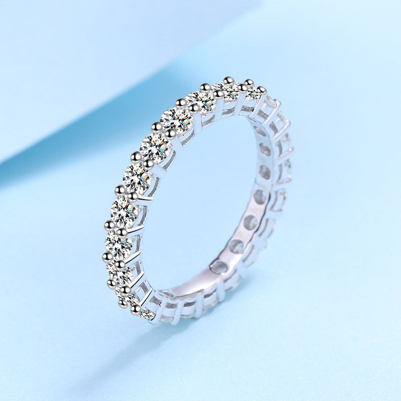 Tancise Sterling Silber 2,2 CT Moissanit Edelstein Ringe für Frauen Ehering Romantisches Paar Ring Schmuck Geschenke_voghion.com