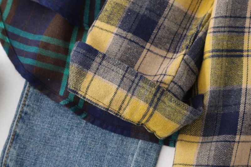Abbigliamento da donna Camicie a quadri da donna primaverili, estive e autunnali. Camicia cardigan ampia con cappuccio in stile retrò Hong Kong_voghion.com